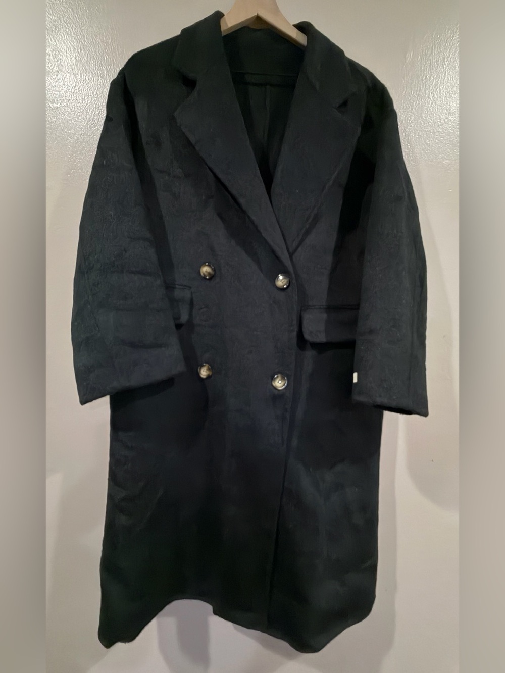 NWOT Black Double-Breasted Women's Coat Size Large